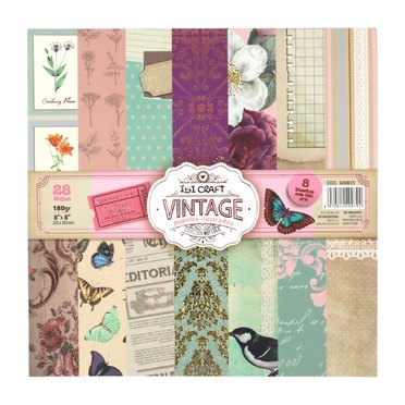 PAPEL P/SCRAP 20X20CM 180GRS 28HJS 600835 IBI CRAFT VINTAGE          