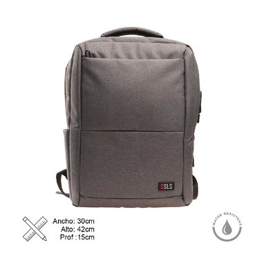 PORTA NOTEBOOK 101516 CHARKO IMPERMEABLE ANTIRROBO CON USB          