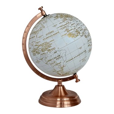 GLOBO TERRAQUEO BASE BRONCE 20CM GOLD          