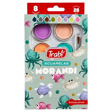 ACUARELAS MORANDI TRABI X8 PASTILLAS ESTUCHE RIGIDO 1018          