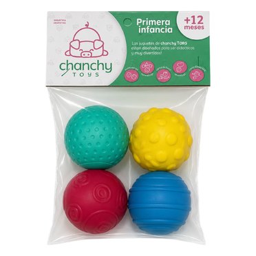 CHIFLE SET X4 PELOTAS SENSORIALES 5185 CHANCHY TOYS RG          