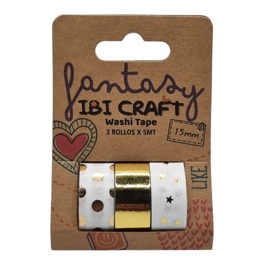 CINTA WASHI TAPE X3 ROLLOS X5MTS 055798          