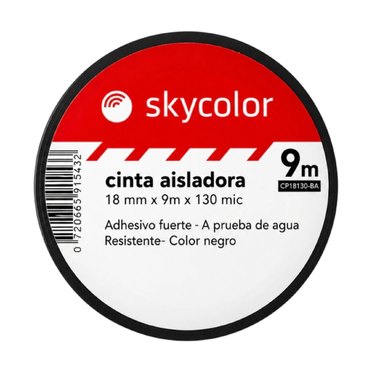 CINTA SKYCOLOR AISLADORA 18MMX9MTS NEGRA GP1819-BK          