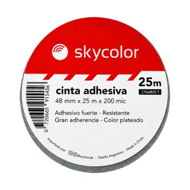 CINTA SKYCOLOR DUCT TAPE 48MMX25MTS GP4825-S SILVER          