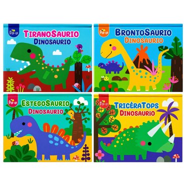 LIBRO MINI POP-UP DINOSAURIO 54321 SILVER DOLPHIN          