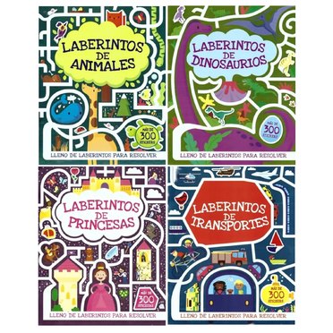LIBRO LABERINTOS DEGRADO CINCO MAS DE 300 STICKERS          