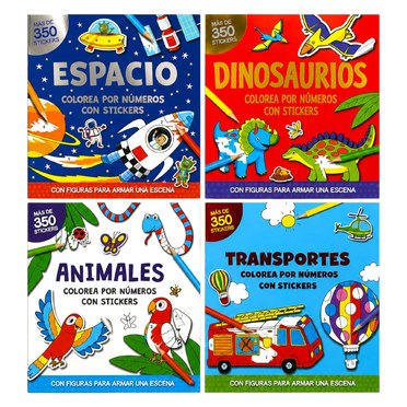 LIBRO COLOREA POR NUMEROS CON STICKERS GRADO CINCO          