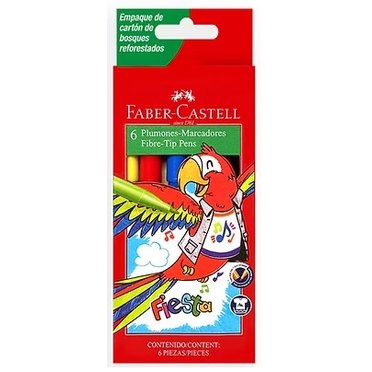 MARCADOR ESCOLAR FABER FIESTA X6UNID 555302          