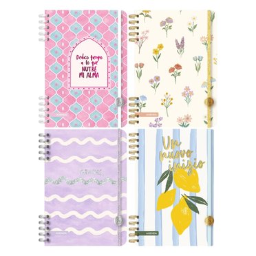 AGENDA RY 12X17 2 DXP 8045 LINEA ACUARELA CON ESPIRAL          