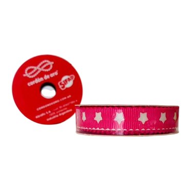 CINTA ESTRELLAS TROQUELADA FUCSIA X3 MTS SIFAP 5270          