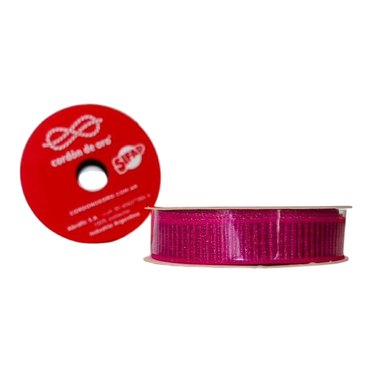 CINTA BABY GROSS LUREX FUCSIA X 3 MTS SIFAP 5276          