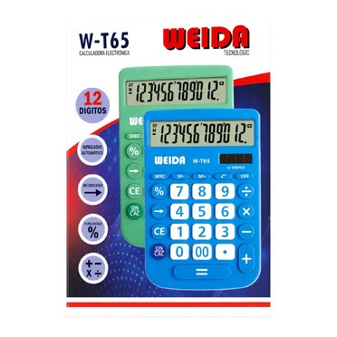CALCULADORA WEIDA W-T65 12DIG 21065AZ/VE          