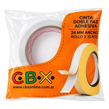 CINTA DOBLE FAZ ADHESIVA 24MM X10MTS CBX DF24*10          