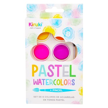ACUARELAS PASTEL X8 CON PINCEL 900001 KIRUKI          